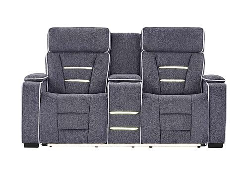 U1895 Grey P2 Console Reclining Loveseat w/Is & LED by Global Furniture
