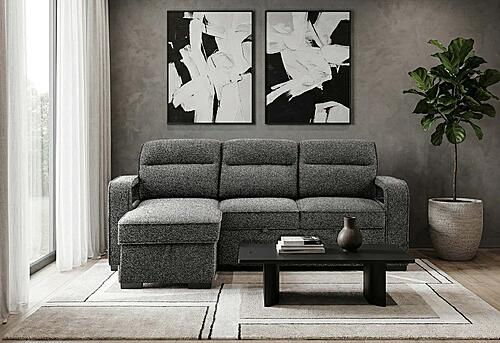 U2601 Dark Grey Reversible Sofa Bed w/Drop Down Table & Speaker by Global Furniture