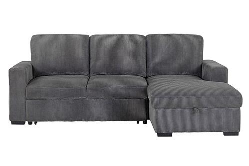 U2660 Grey L Sofa Bed Sectional w/o Pullout by Global Furniture