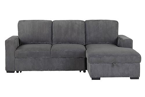 U2660 Grey L Sofa Bed Sectional w/Pullout by Global Furniture