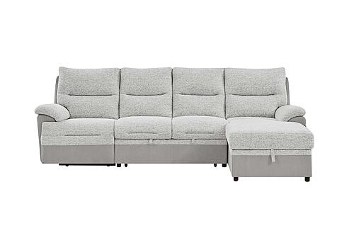 U3822 Grey/Ice Sectional w/Pullout Bed & USB by Global Furniture