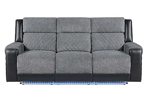 U5914 Grey/Black Reclining Sofa/Console Reclining Loveseat by Global Furniture