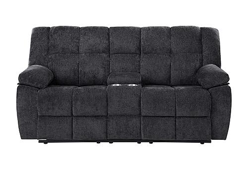 U6000 Black Console Reclining Loveseat by Global Furniture