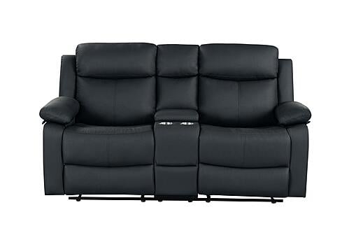 U6026 Black PU 72A Console Reclining Loveseat w/LED & Speaker by Global Furniture