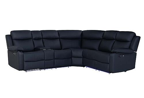 U6026 Black PU 72A Right Arm Facing Sectional w/LED & Speaker by Global Furniture