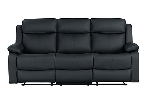 U6026 Black PU 72A Reclining Sofa/Console Reclining Loveseat w/LED & Speaker by Global Furniture