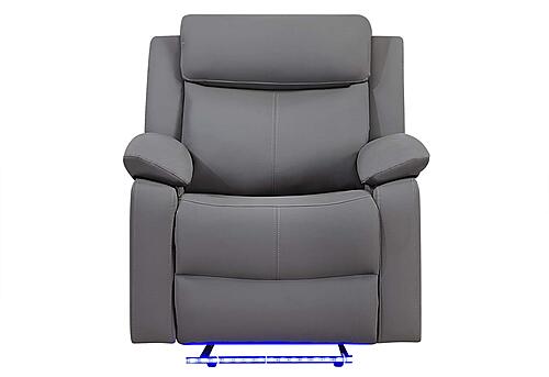 U6026 Grey PU 46A Glider Recliner w/LED by Global Furniture