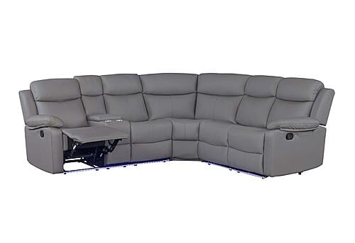 U6026 Grey PU 46A Right Side Facing Sectional w/LED & Speaker by Global Furniture