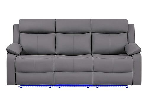 U6026 Grey PU 46A Reclining Sofa w/LED by Global Furniture