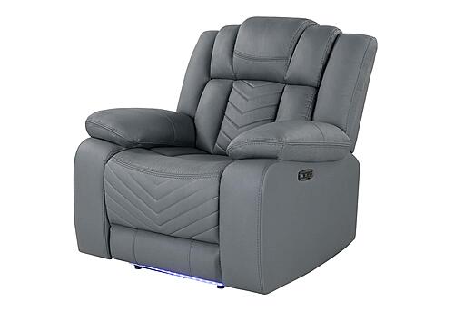 U7068 Grey 10 Power Recliner w/LED by Global Furniture