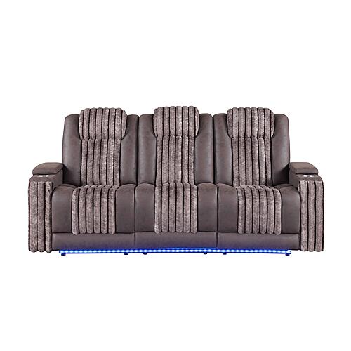 U8000 Brown Power Console Reclining Loveseat/ Power Reclining Sofa/ Power Recliner w/Power Headrest by Global Furniture