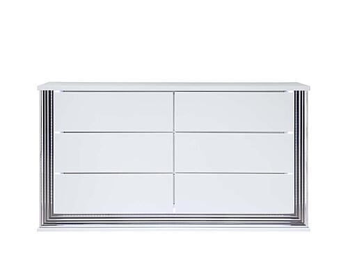 Ylime Smooth White Dresser w/LED by Global Furniture
