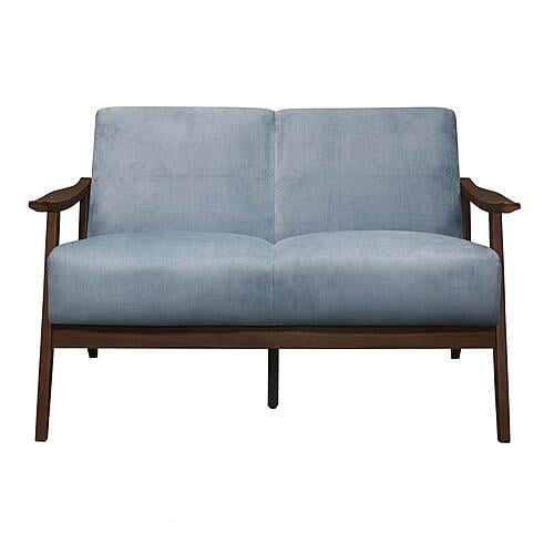 Carlson Loveseat - Blue-Gray Velvet by Homelegance