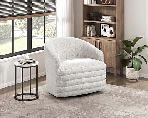 Seville Swivel Chair - Beige by Homelegance