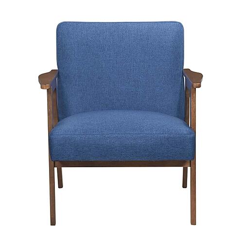 Omara Accent Chair - Blue & Warm Walnut by Homelegance