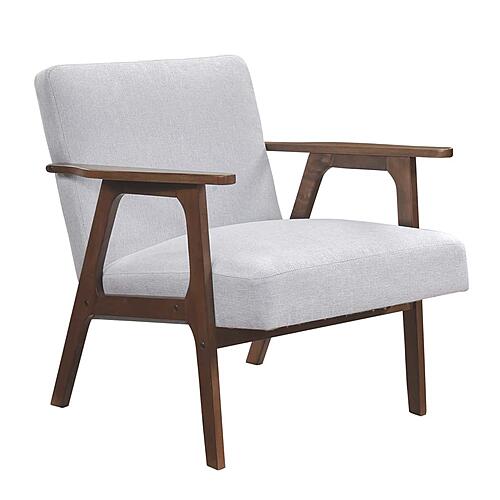 Omara Accent Chair - Gray & Warm Walnut by Homelegance