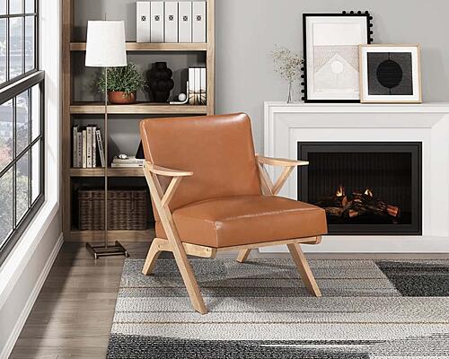 Gideon Accent Chair - Brown & Natural by Homelegance