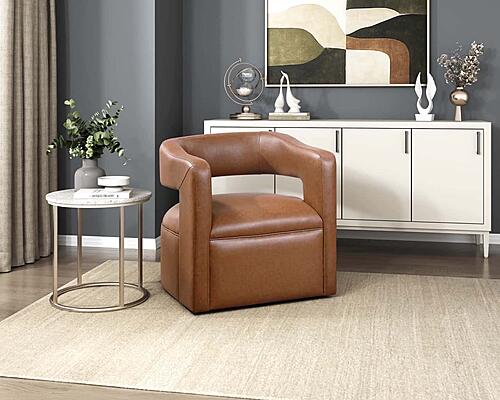 Sawyer Swivel Chair - Camel by Homelegance