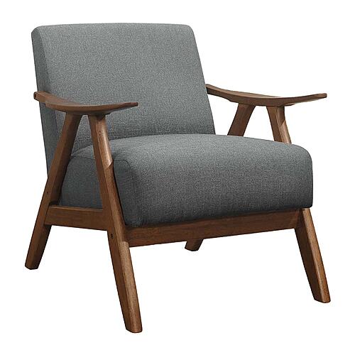 Damala Accent Chair - Gray & Walnut by Homelegance