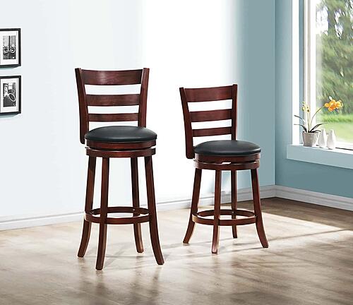 1144E-29S Edmond Swivel Pub Height Chair - Black by Homelegance
