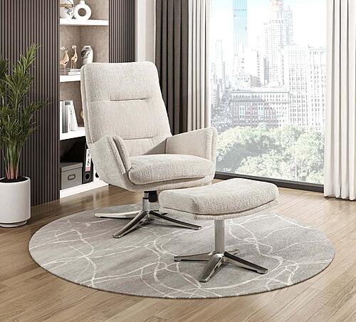 Parker Swivel Chair w/Ottoman - Beige by Homelegance