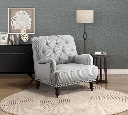 Holland Park Accent Chair - Gray & White by Homelegance