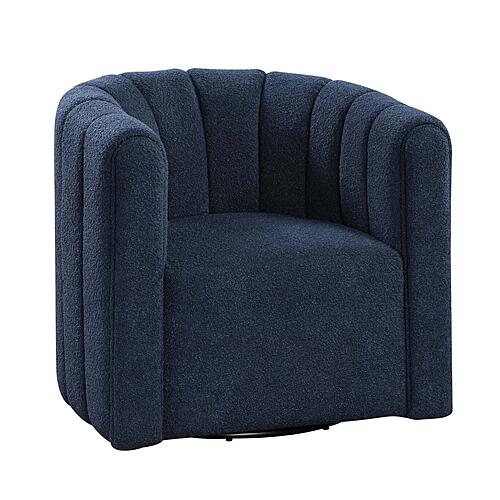 Delaney Swivel Chair w/Ottoman - Blue by Homelegance