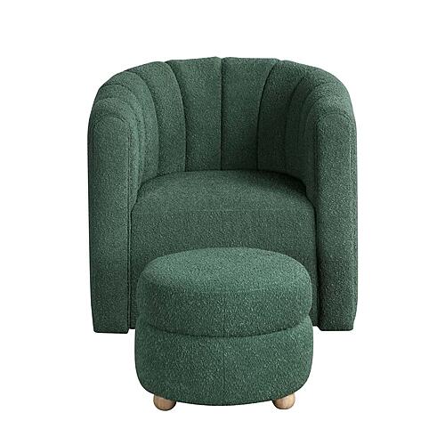Delaney Swivel Chair w/Ottoman - Green by Homelegance