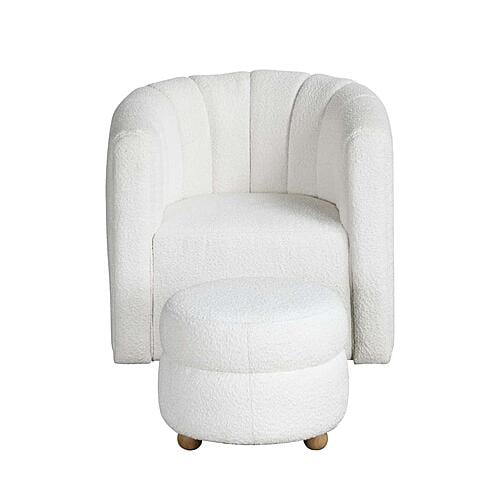 Delaney Swivel Chair w/Ottoman - White by Homelegance
