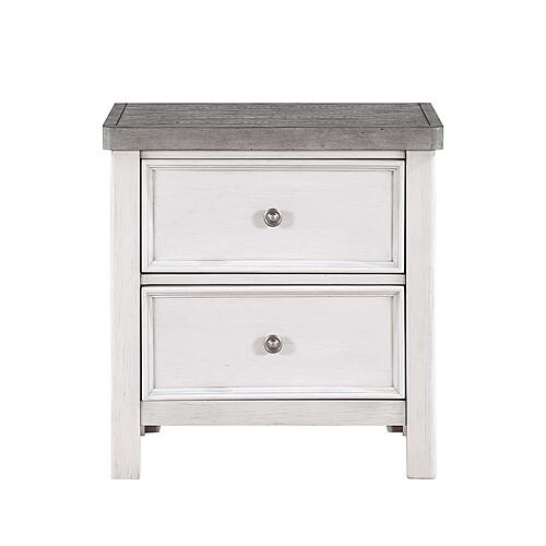 Ambrose Nightstand - Antique White & Antique Gray by Homelegance