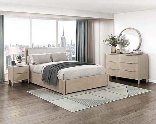 Matteo Nightstand - Light Oak Ceruse by Homelegance