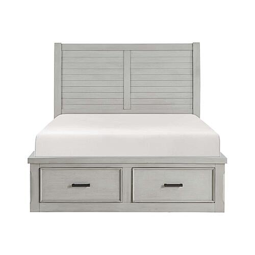 Willowbrook California King Platform Bed w/Storage Footboard and Side Rails - Light Gray by Homelegance