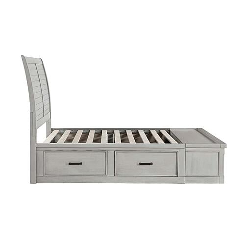Willowbrook Eastern King Platform Bed w/Storage Footboard and Side Rails - Light Gray by Homelegance