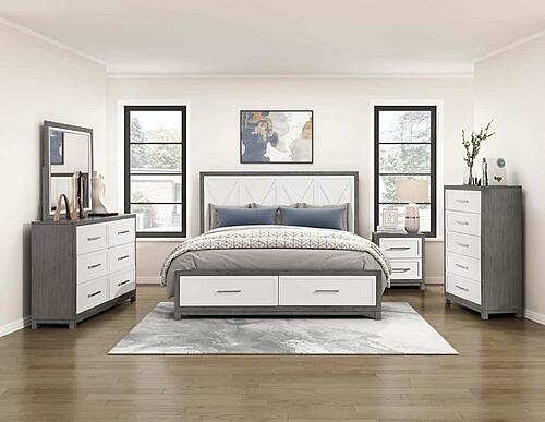 Rowan Mirror - Ivory & Gray by Homelegance