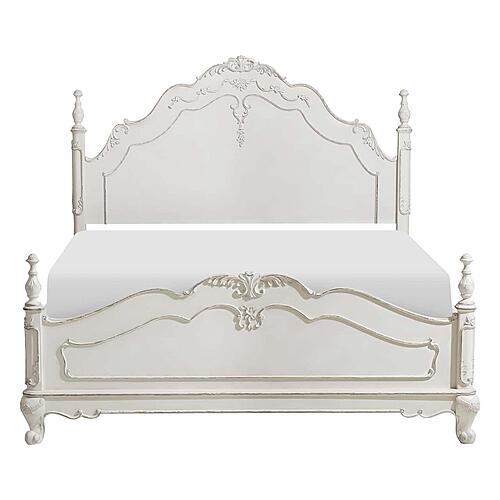 Cinderella Full Bed - Antique White w/Gray  by Homelegance