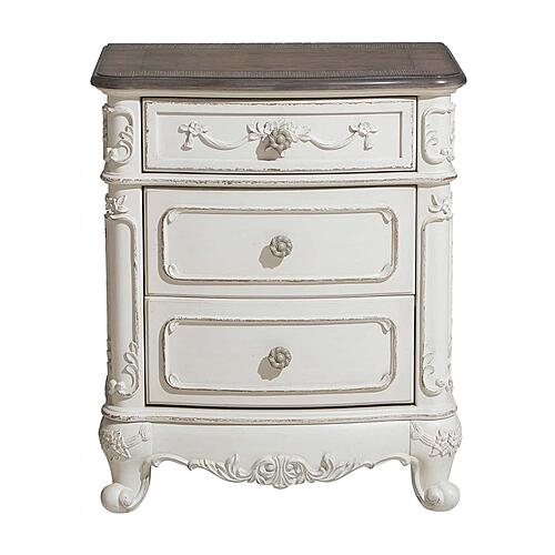 Cinderella 4pc Queen Bedroom Set  - Antique White w/Gray  by Homelegance