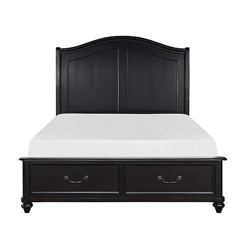 Herman Queen Platform Bed w/Footboard Storage - Charcoal Brown by Homelegance