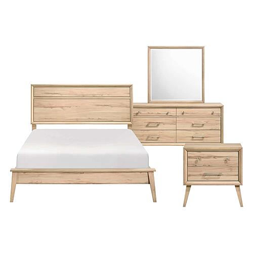 Marrin 4pc Queen Bedroom Set  - Natural Oak by Homelegance