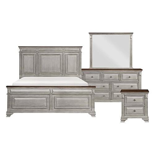 Marquette 4pc Queen Bedroom Set  - Brown & Gray by Homelegance