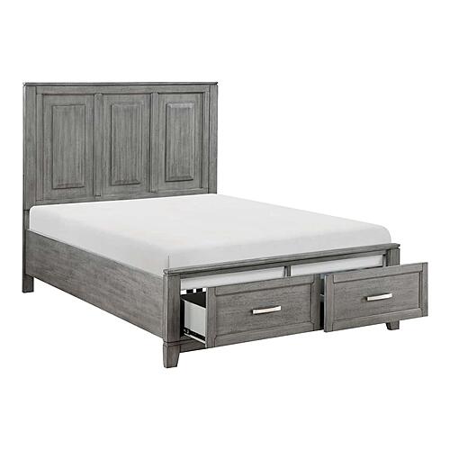 Garretson Full Platform Bed w/Footboard Storage - Gray by Homelegance