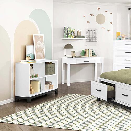 Garretson 4-Shelf Bookcase - White & Metallic Gray by Homelegance