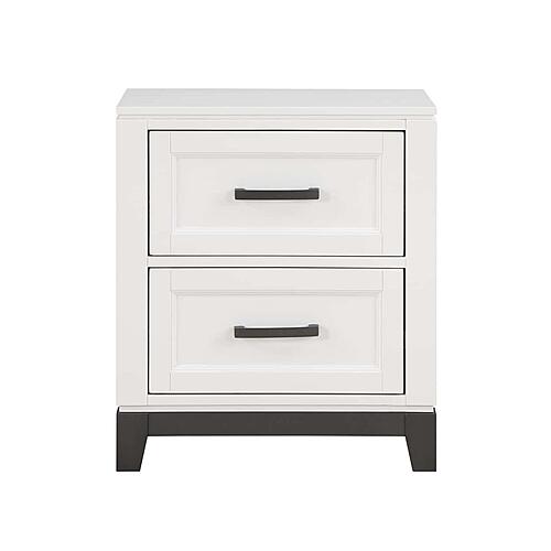 Garretson Nightstand - White & Metallic Gray by Homelegance