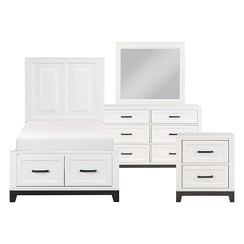 Garretson 4pc Twin Bedroom Set  - White & Metallic Gray by Homelegance