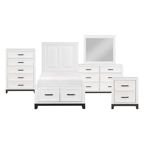Garretson 5pc Twin Bedroom Set  - White & Metallic Gray by Homelegance