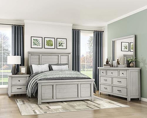 Providence Eastern King Bed - Light Gray by Homelegance