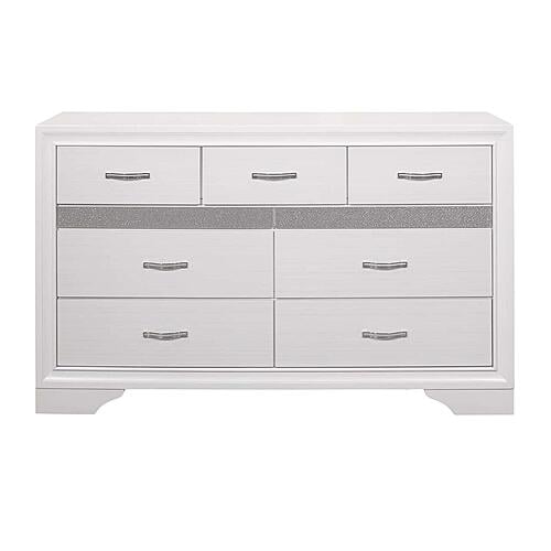 Luster Dresser - White & Silver Glitter by Homelegance