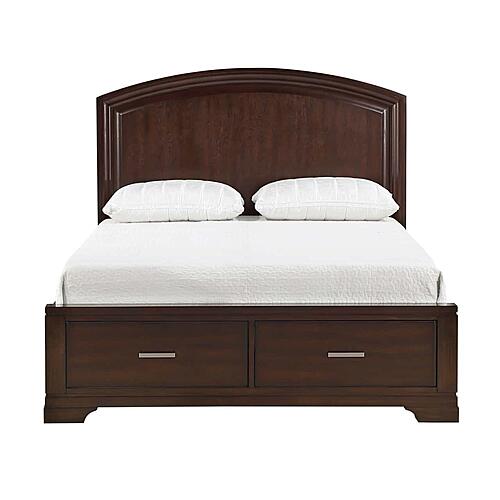 Hudson Eastern King Platform Bed w/Footboard Storage - Cherry  by Homelegance