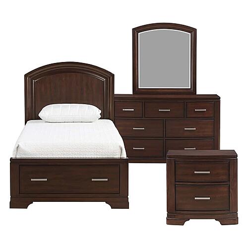 Hudson 4pc Twin Bedroom Set  - Cherry  by Homelegance