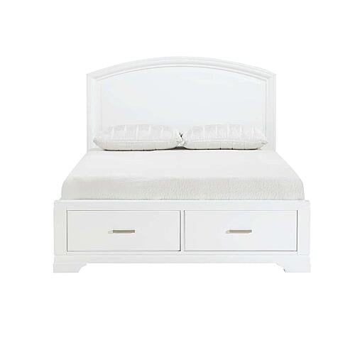 Hudson Eastern King Platform Bed w/Footboard Storage - White  by Homelegance