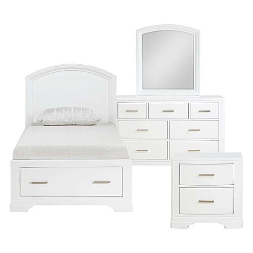 Hudson 4pc Twin Bedroom Set  - White  by Homelegance